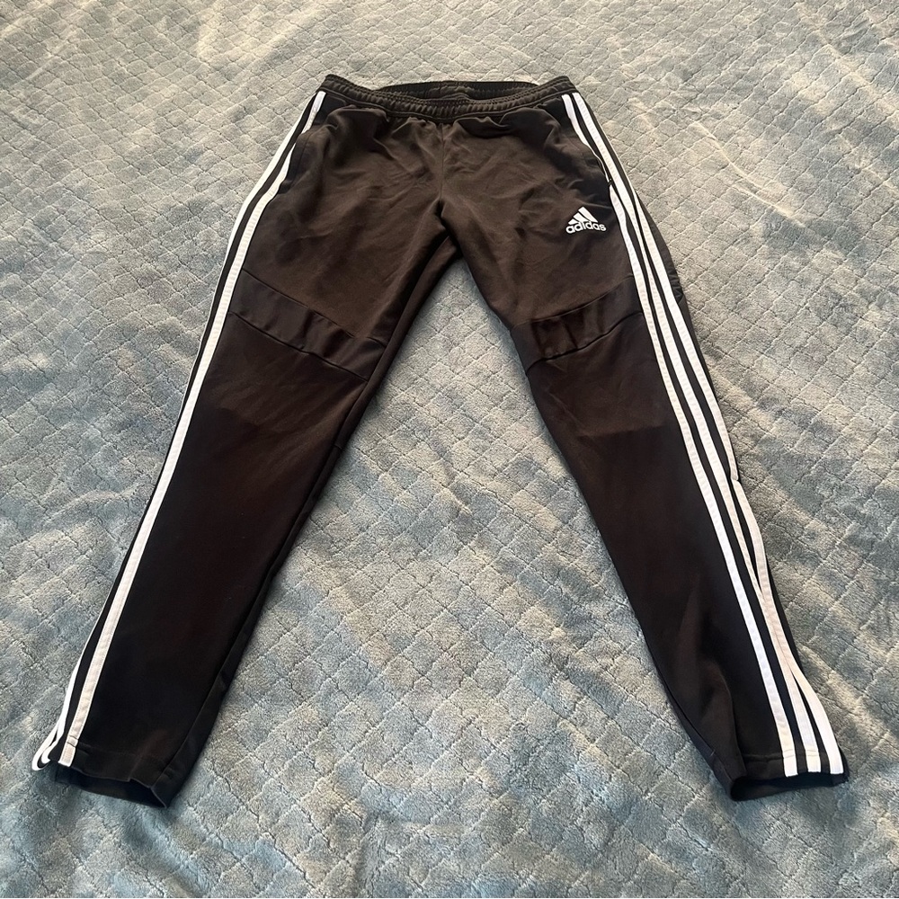 adidas Black Sweatpants with White Stripes‎